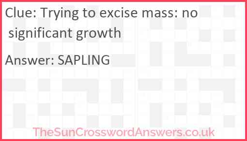 Trying to excise mass: no significant growth Answer