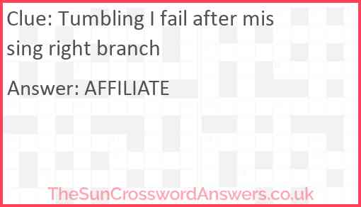 Tumbling I fail after missing right branch Answer