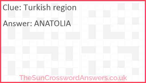 Turkish region Answer