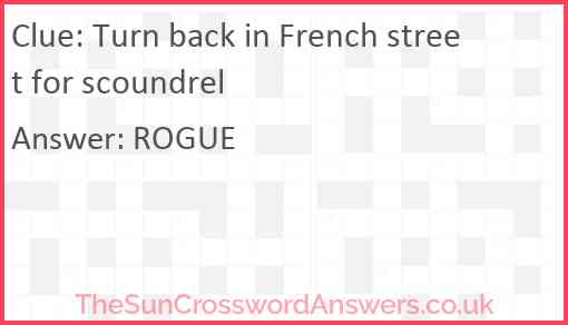 Turn back in French street for scoundrel Answer