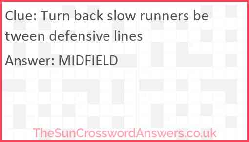 Turn back slow runners between defensive lines Answer