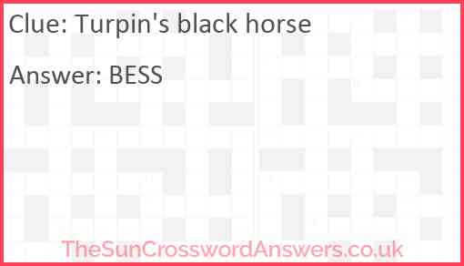 Turpin's black horse Answer
