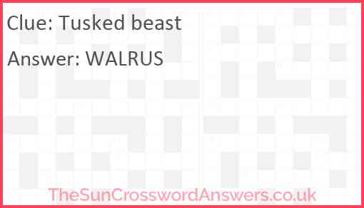 Tusked beast Answer