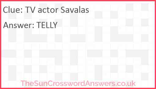 TV actor Savalas Answer