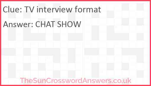 TV interview format Answer