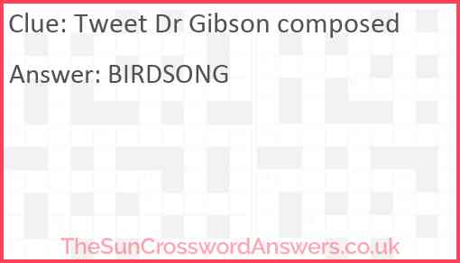 Tweet Dr Gibson composed Answer