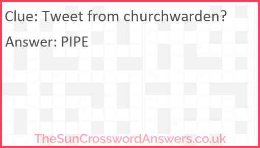 Tweet from churchwarden? Answer