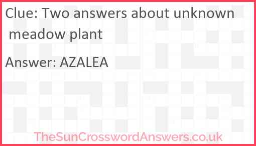 Two answers about unknown meadow plant Answer
