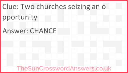 Two churches seizing an opportunity Answer