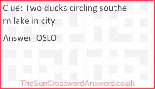 Two ducks circling southern lake in city Answer