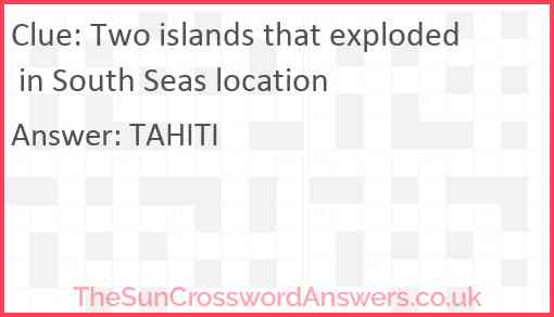 Two islands that exploded in South Seas location Answer