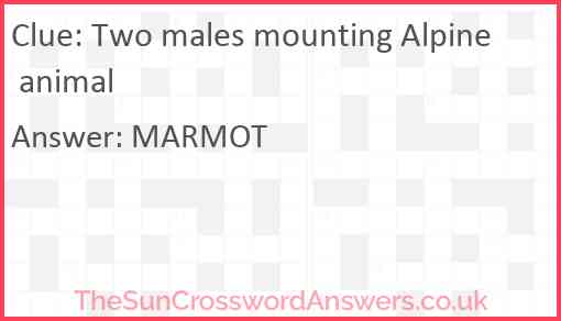 Two males mounting Alpine animal Answer