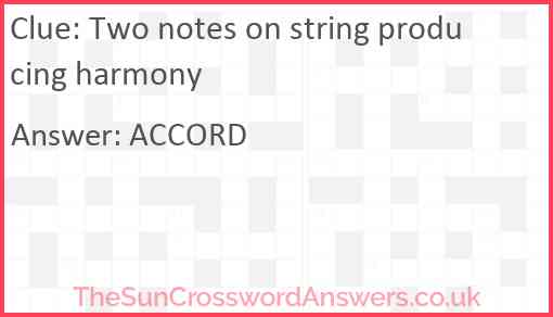 Two notes on string producing harmony Answer