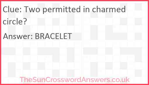Two permitted in charmed circle? Answer