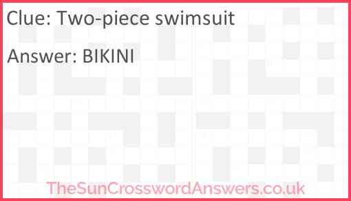 Two-piece swimsuit Answer