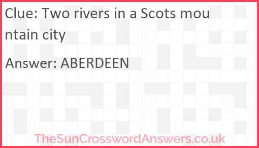 Two rivers in a Scots mountain city Answer