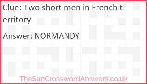 Two short men in French territory Answer