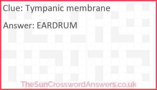 Tympanic membrane crossword clue TheSunCrosswordAnswers co uk