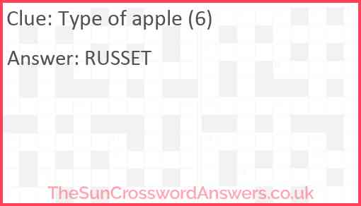 Type of apple (6) Answer