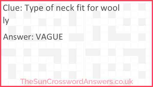Type of neck fit for woolly Answer