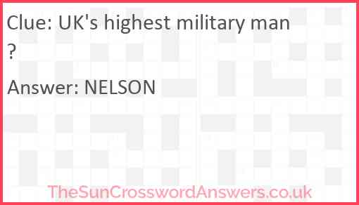 UK's highest military man? Answer