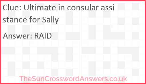 Ultimate in consular assistance for Sally Answer