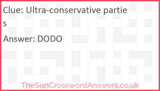 Ultra-conservative parties Answer