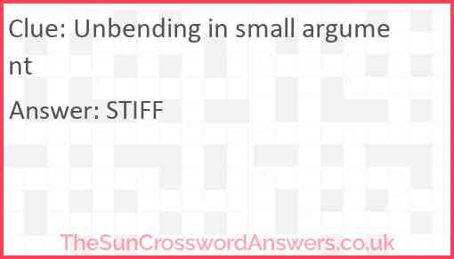 Unbending in small argument Answer