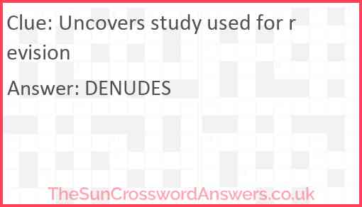 Uncovers study used for revision Answer