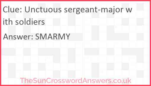 Unctuous sergeant-major with soldiers Answer
