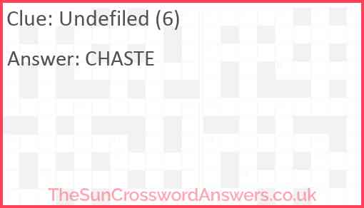 Undefiled (6) Answer