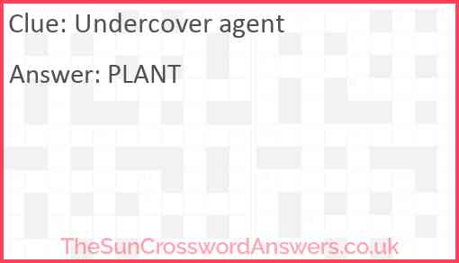 Undercover agent Answer