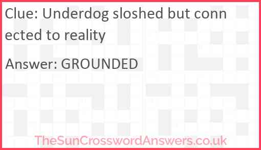 Underdog sloshed but connected to reality Answer