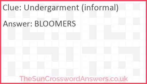 Undergarment (informal) Answer