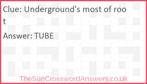 Underground's most of root Answer