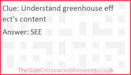 Understand greenhouse effect's content Answer