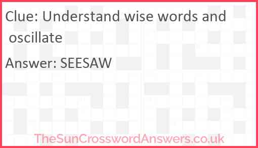 Understand wise words and oscillate Answer