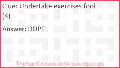 Undertake exercises fool (4) Answer