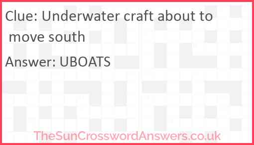 Underwater craft about to move south Answer