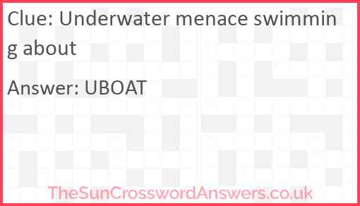 Underwater menace swimming about Answer