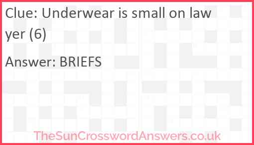 Underwear is small on lawyer (6) Answer