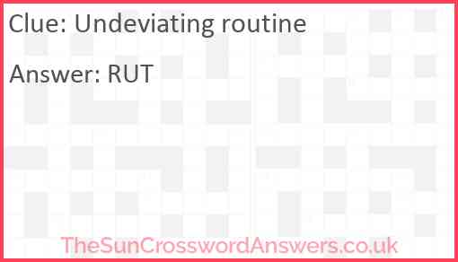 Undeviating routine Answer