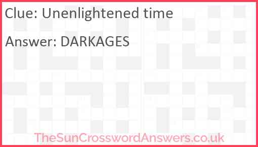 Unenlightened time Answer