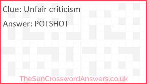 Unfair criticism Answer