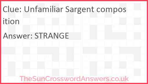 Unfamiliar Sargent composition Answer