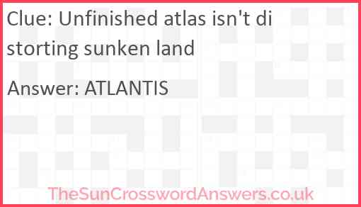 Unfinished atlas isn't distorting sunken land Answer