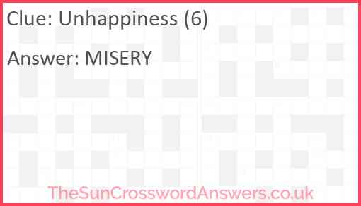 Unhappiness (6) Answer
