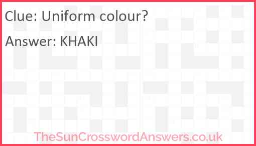 Uniform colour? Answer