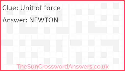 Unit of force Answer