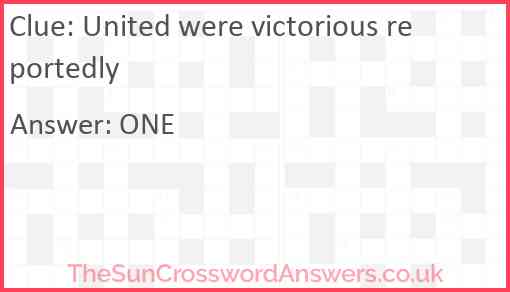 United were victorious reportedly Answer